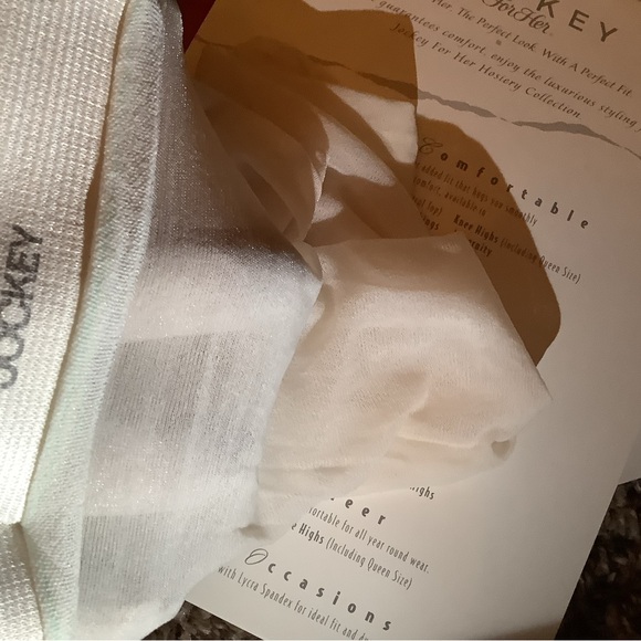 Jockey for Her sheer thigh highs, style 1992, color antique white, size: S/M - Picture 12 of 12